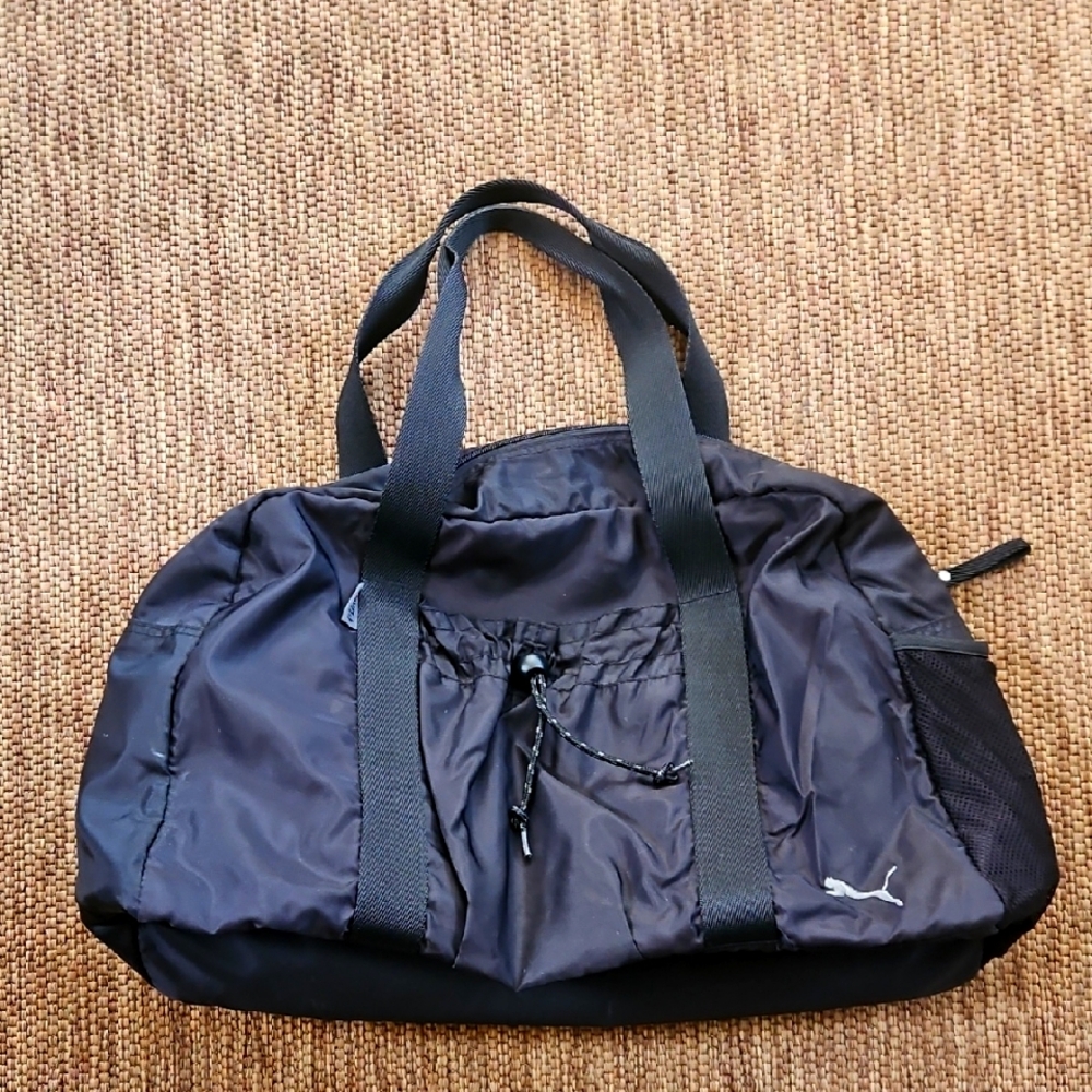 Puma Black Nylon Sports Duffel Bag